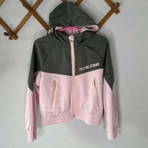 Zara girls zip up lightweight sweater jacket